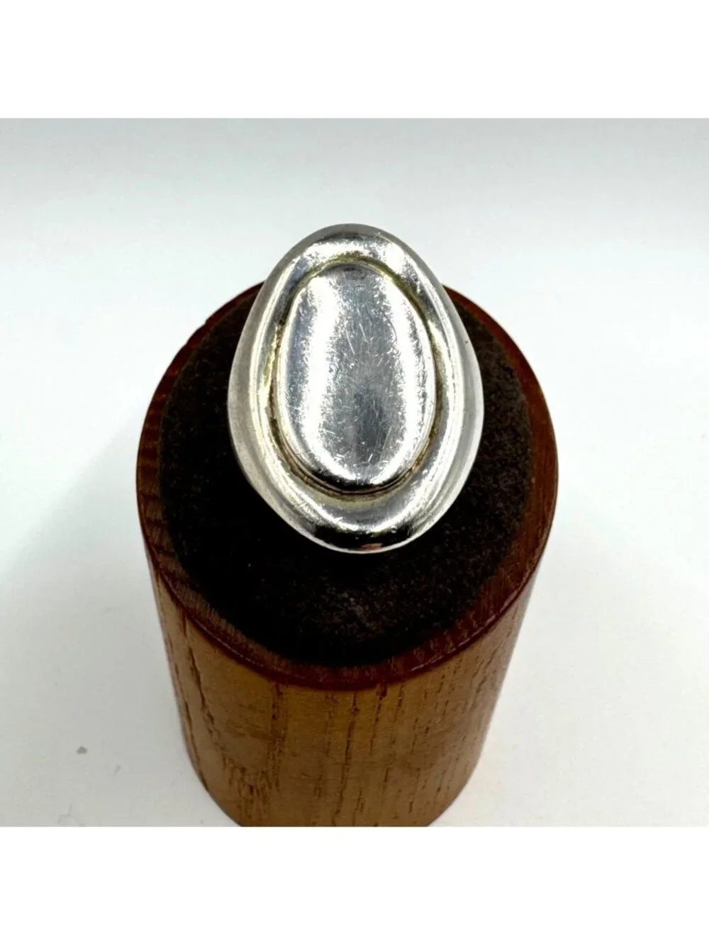 VTG Solid Sterling Silver 925 Modernist Tapered Band Signet Ring Size 7.5